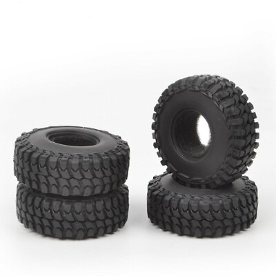 #ad 4x 1.0quot; All Terrain Soft Rubber Wheel Tires for 1 24 Axial SCX24 RC Crawler Car