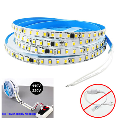 #ad 110V 220V LED Strip Lights 120leds m Flexible LED Tape No Power supply Needed
