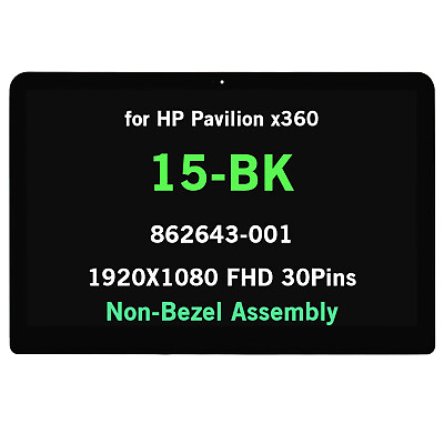 #ad LCD Touch Screen Non Bezel For HP Pavilion x360 15 BK152NR 15 BK020WM 15 BK027CL