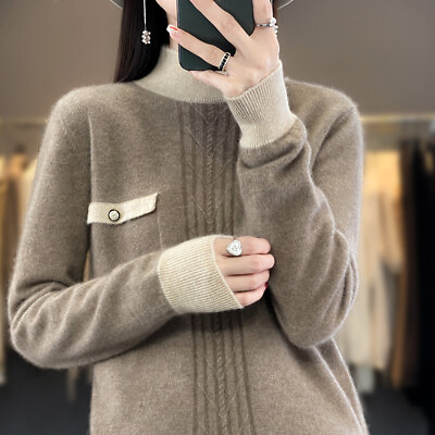 #ad Korean Knitted Womens Autumn Winter Wool Cashmere Knitwears Pullover Top Sweater