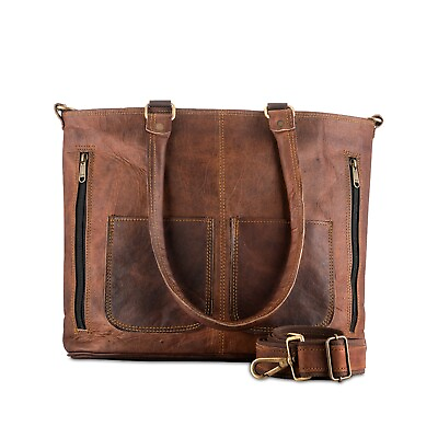 #ad Handmade Vintage Genuine Leather Shoulder Women#x27;s Bag Tote Handbag Purse Satchel