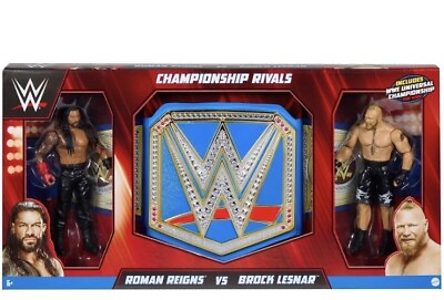 #ad WWE Rival Action Figures Wrestling Championship Belt Roman Reigns Brock Lesnar