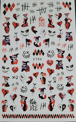 #ad Harley Quinn Nail Art Stickers
