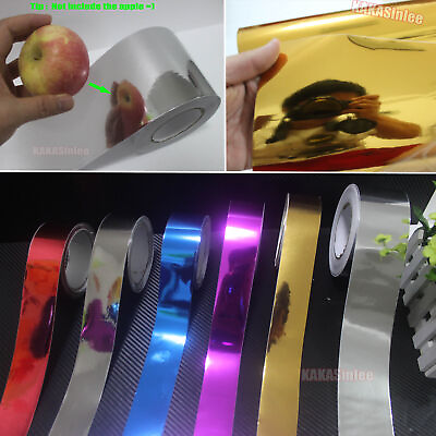 #ad Smooth Mirror Chrome Vinyl Wrap Tape Sticker Car Phone House Strips Decor Decal