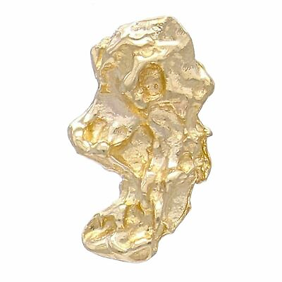 #ad 14k Yellow Gold Small Free Form Nugget Charm Pendant 0.6 gram