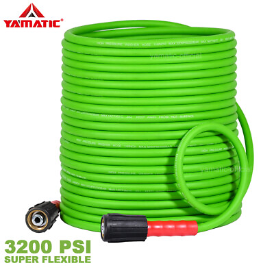 #ad YAMATIC High Pressure Washer Hose 25 50 100 FT M22 14 15mm 1 4 3200PSI