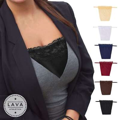 #ad 1 3 6PCS Women#x27;s Lace Clip on Mock Camisole Bra Insert Overlay Modesty Panel US