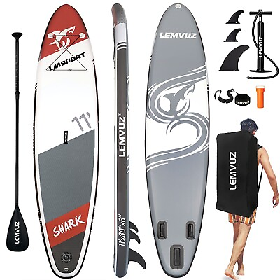 #ad 11’ Inflatable Stand Up Paddle Board with Premium SUP Accessories and Backpack