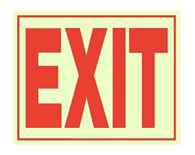 #ad 8 in. x 11 in. Glow in the Dark Exit Sign