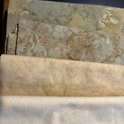 #ad Beige Batik Fabric Bundle