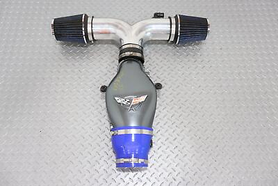 #ad 00 04 Corvette C5 Air Cleaner W Factory Intakeamp;Chrome Dual Filter Piping NO MAF