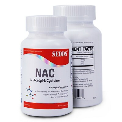 #ad NAC N Acetyl Cysteine 600mg Capsules Immune System Function Non GMO Gluten Free