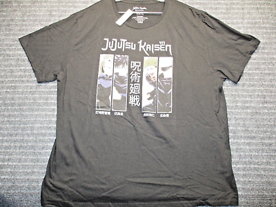 #ad JuJutsu Kaisen Crunchyroll T Shirt Men#x27;s Size XXXL 3XL Black Anime T Shirt *NwT*