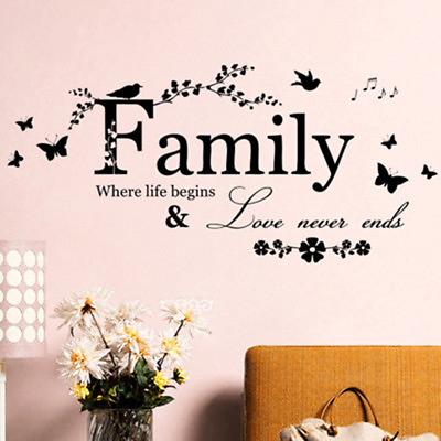 #ad Removable Home Decor Wall Stickers Decals Family Vinyl Quotes Murals ArtDIYRooyu