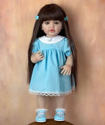 #ad 55CM Full Body Vinyl Reborn Baby Doll Toy 3D Princess Girl Toddler Birthday Gift