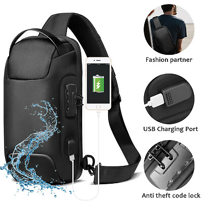 #ad USB Charging Sport Sling Anti Theft Shoulder Bag Crossbody Bags Chest Daypack