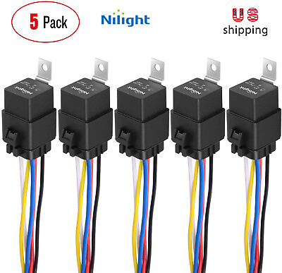 #ad Nilight Auto Waterproof Relay amp; Harness 40 30 AMP12 AWG Tinned Copper Wires Kit