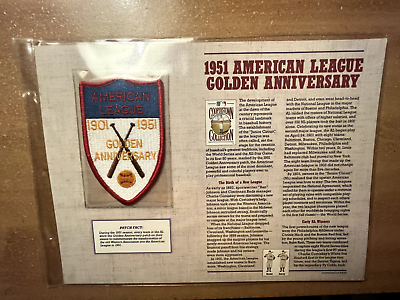 #ad 125 Years of Official Baseball Patches 1951 A. L. ANNIVERSARY MLB Properties #x27;95