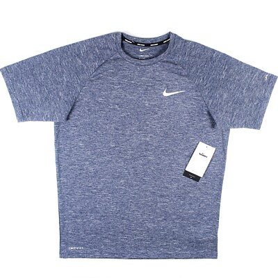 #ad Nike Dry Fit Men#x27;s Short Sleeve Hydroguard UPF 40 T Shirt Gray NESSA589 440
