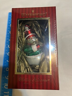 #ad Waterford Araglin Violin Violinist Snowman Christmas Ornament Sealed in Box.