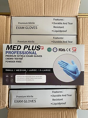 #ad Med Plus© Nitrile Gloves 1000 Medical Grade Powder Free Disposable Gloves 100