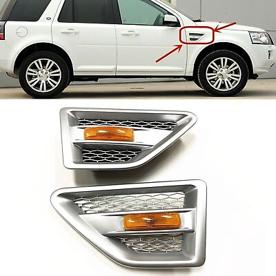 #ad Side Air Vent Grill Trim Cover W Light For Land Rover Freelander 2 LR2 2006 2016