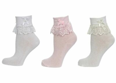 Girls Jester frilly socks lace Baby christening cross kids Newborn 0 to 11 years GBP 2.25