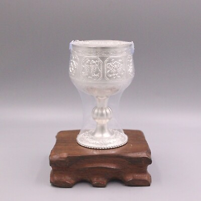 #ad Sterling Silver Wine Cup Lucky Gift Eight Pattern Flagon Cup