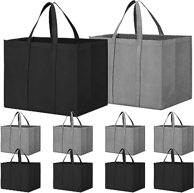 #ad Reusable Grocery Shopping Bags 10 Pack Large Foldable Tote Bags Bulk
