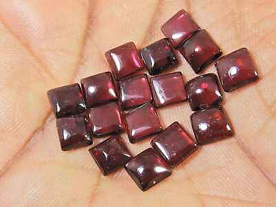 #ad 6X6MM Natural Red Garnet Square Cabochon Loose Gemstone 17Pcs Lot