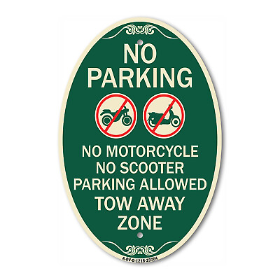 #ad No Parking No Motorcycle No Scooter Parking Allowed Tow Away Zone 12quot; x 18quot;