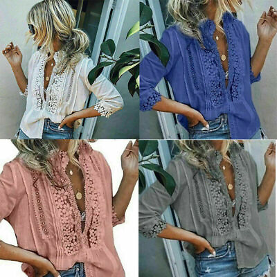 #ad Long Casual LinenBlouse Summer Sleeve T Womens Cotton Ladies Loose Tops Shirt