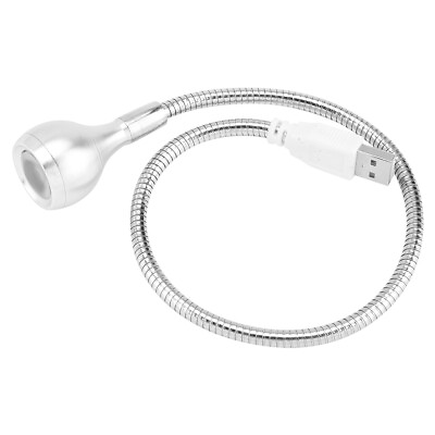 #ad Silver Pure White 1W Long Flexible Neck Portable USB LED Light Night AOS