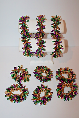 #ad Mardi Gras Beaded Stretch Bracelets Mardi Gras Jewelry 12 Pieces New