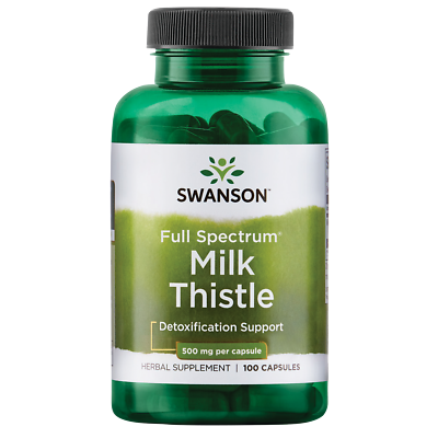 #ad Swanson Milk Thistle Seed Capsules 500 mg 100 Count