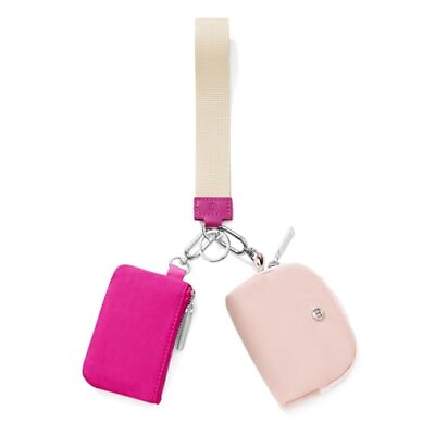 #ad Keychain Wallet Mini Zip Around Wristlet Wallets for Women RosePink