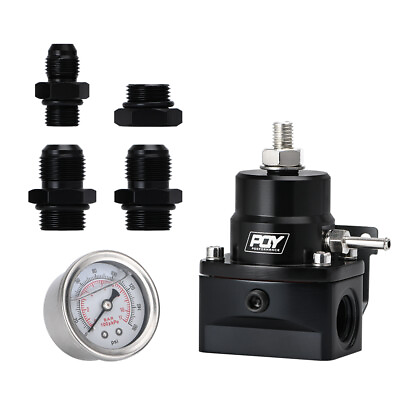 #ad PQY Black high pressure fuel regulator w boost 8AN 8 8 6 Pressure Regulator