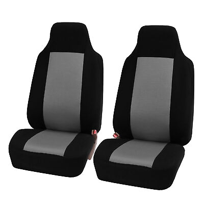 #ad Highback Front Bucket Seat Covers For Car SUV Auto Van 2 Tone Gray