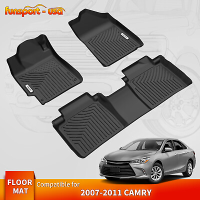 #ad Floor Mat Liner for 2007 2011 Toyota Camry 3D Molded TPE Rubber All Weather