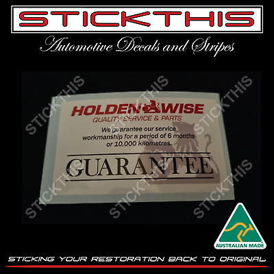 #ad Suits Holden Holdenwise Quality Service Guarantee Decal Sticker x1 80#x27;s 90#x27;s
