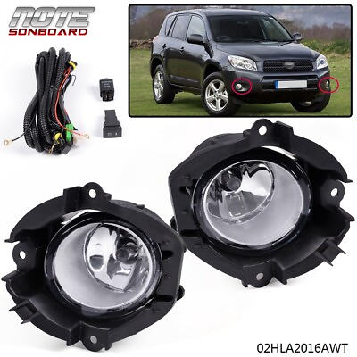 #ad FIT FOR 2006 2008 TOYOTA RAV4 BUMPER FOG LIGHTS LAMPS W SWITCH amp; WIRING KIT