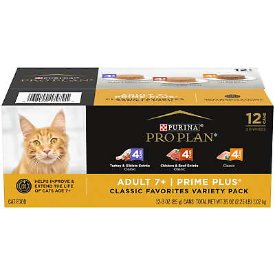 #ad Purina Grain Free Senior Wet Cat Food Variety Pack Pate SENIOR