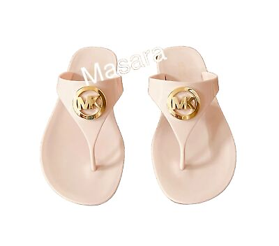 #ad Women MK Michael Kors Lillie Jelly Thong Flat Slide Sandals PVC Soft Pink