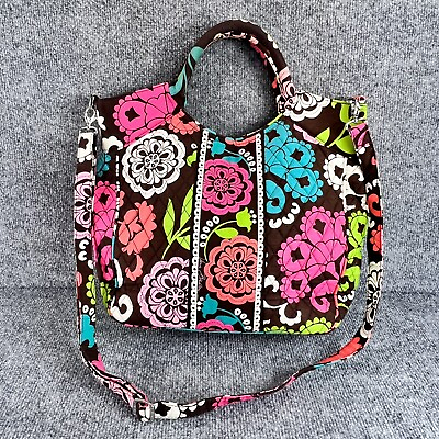 #ad Large Vera Bradley Multi Color Hand Shoulder Bag Strap Floral