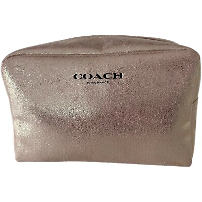 #ad Coach Fragrance Pink Sparkle Cosmetic Bag Shimmering Make Up Pouch Zip