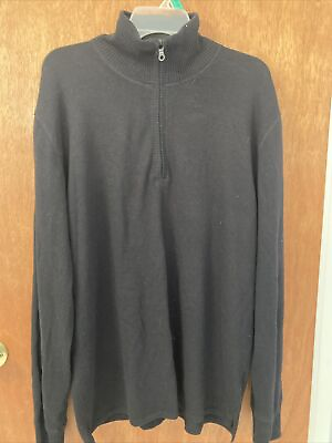 #ad North Face Pullover 1 4 Zip Black Sweater Men’s Size Large