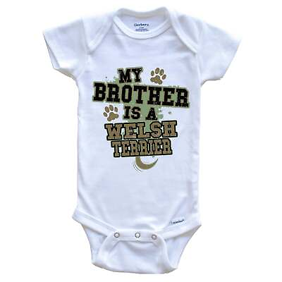 #ad My Brother Is A Welsh Terrier Funny Dog One Piece Baby Bodysuit