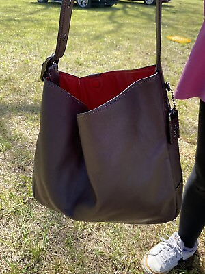 #ad Large Maroon Coach Tote Shoulder Bag good Condition