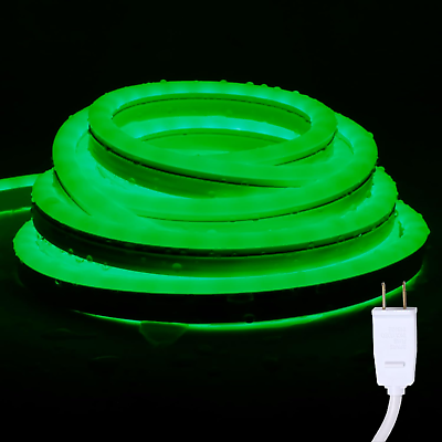 #ad LED Neon Lights 16.4Ft 5M Green Neon Rope Lights 110V AC Waterproof Lights Str
