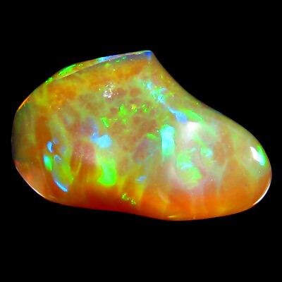 #ad 3.91 ct Fancy 15 x 9 mm Unheated Untreated Ethiopia Rainbow Opal Gemstone